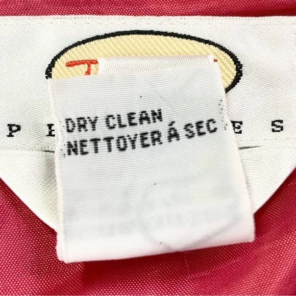 Talbots Pure Silk Faux Wrap Skirt 12 Petite Pink VTG 90s Hawaiian - Picture 15 of 16